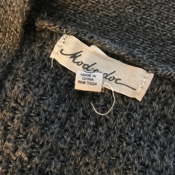 Gray Mod- O -Doc waffle weave poncho sweater s m l - Picture 2 of 6